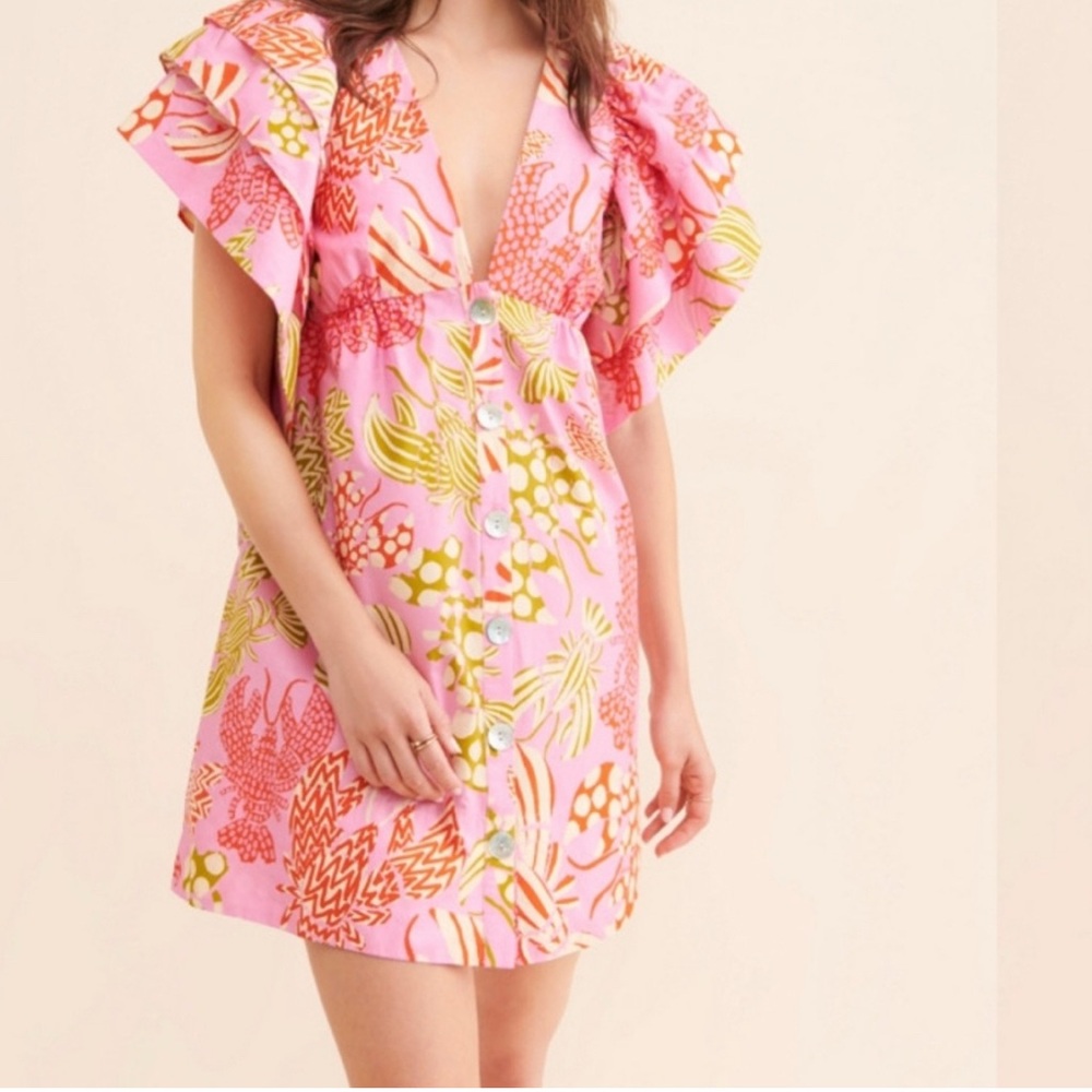 FARM Rio Lobster Pink Mini Dress